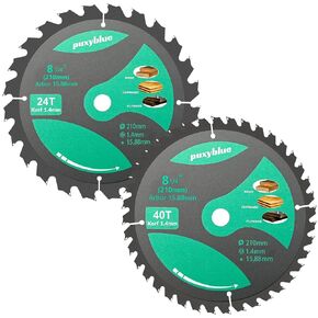 𝟮𝟬𝟮𝟲 𝙐𝙥𝙜𝙧𝙖𝙙𝙚𝙙 2 Pack 8-1/4 Inch 24T&40T Circular Saw Blade with 5/8" Arbor, TCT Trim Saw Blade for Wood, Plastic and Composite Materials by puxyblue in Kuwait