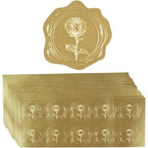 300 Pieces Embossed Gold Foil Stickers Gold Stickers for Envelopes, Wedding Invitations, Christmas Greeting Cards Envelopes (Gold Heart-Love) in Kuwait