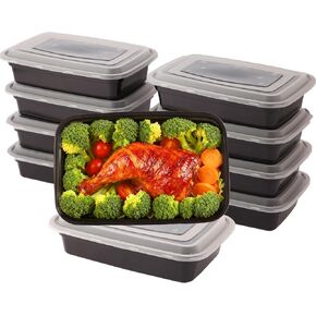 10 حزمة 28 أوقية حاويات الإعدادية وجبة قابلة لإعادة الاستخدام مع الأغطية ، وحاويات تخزين الطعام مقصورتين للذهاب لتناول الغداء ميكروويف قابلة للتصرف ، ومربع من البلاستي in Kuwait