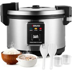 Commercial Rice Cooker, 15L/15.85QT Large Capacity Rice Cooker & Warmer 84 Cups Cooked Rice, 1550W Fast Rice Cooker with 6 Preset Functions, LED Display, Non-stick Inner Pot for 25-35 People Use in Kuwait