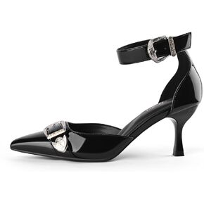 حذاء نسائي بكعب عالٍ ستيليتو بمقدمة مدببة وإبزيم وحزام الكاحل حذاء نسائي لحفلات الزفاف in Kuwait