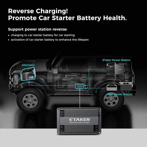 F1000 المولد والشاحن الشمسي متوافق مع محطة توليد الطاقة ، MAX 1000W DC إلى شاحن بطارية DC لسيارات الدفع الرباعي ، RVs ، القوارب ، الشاحنات in Saudi Arabia