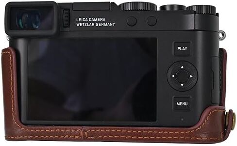 D-Lux 8 Case, Genuine Leather Camera Case Bottom Opening Body Half Base Cover for Leica D-Lux 8 with Neck Strap Lens Cap (Coffee) in Saudi Arabia