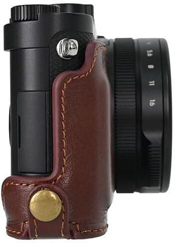 D-Lux 8 Case, Genuine Leather Camera Case Bottom Opening Body Half Base Cover for Leica D-Lux 8 with Neck Strap Lens Cap (Coffee) in Saudi Arabia