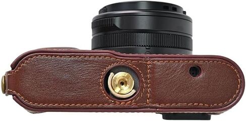 D-Lux 8 Case, Genuine Leather Camera Case Bottom Opening Body Half Base Cover for Leica D-Lux 8 with Neck Strap Lens Cap (Coffee) in Saudi Arabia