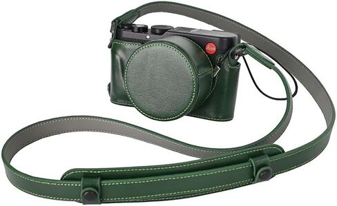 D-Lux 8 Case, Genuine Leather Camera Case Bottom Opening Body Half Base Cover for Leica D-Lux 8 with Neck Strap Lens Cap (Coffee) in Saudi Arabia