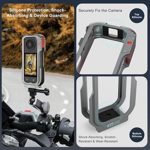 FitStill Protective Case for Insta360 X5 ，Multifunctional Aluminum Protective Cage+ Silicone Lens Cover, Scratch-Resistant and Dustproof, Multiple Expansion interfaces X5 Accessory Set in Saudi Arabia