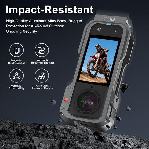 FitStill Protective Case for Insta360 X5 ，Multifunctional Aluminum Protective Cage+ Silicone Lens Cover, Scratch-Resistant and Dustproof, Multiple Expansion interfaces X5 Accessory Set in Saudi Arabia