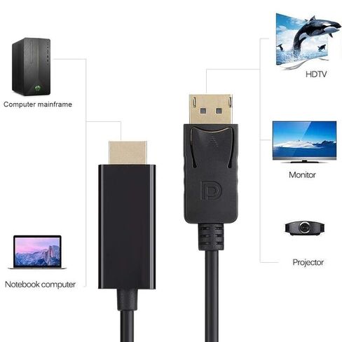 Wendry DisplayPort إلى كابل، 3 أمتار كبير DisplayPort إلى HD Audio Video محول سلك كابل خط تحويل مناسب للتلفزيون، والشاشة، وجهاز العرض in Saudi Arabia