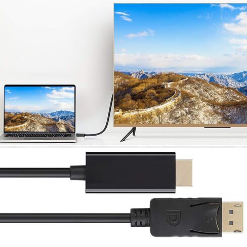Wendry DisplayPort إلى كابل، 3 أمتار كبير DisplayPort إلى HD Audio Video محول سلك كابل خط تحويل مناسب للتلفزيون، والشاشة، وجهاز العرض in Saudi Arabia