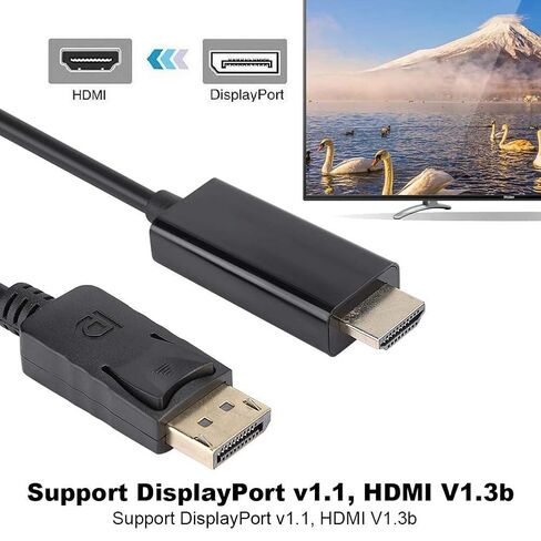 Wendry DisplayPort إلى كابل، 3 أمتار كبير DisplayPort إلى HD Audio Video محول سلك كابل خط تحويل مناسب للتلفزيون، والشاشة، وجهاز العرض in Saudi Arabia