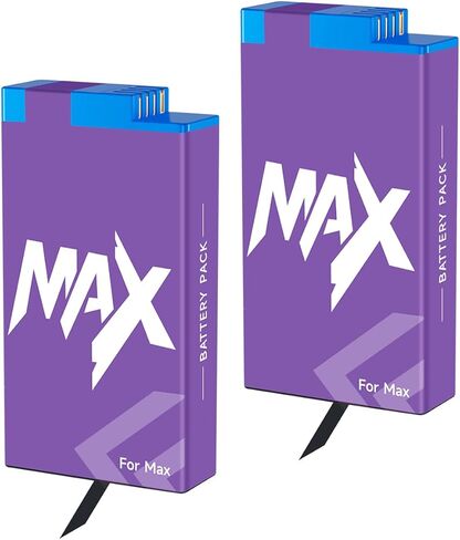 2 Pack 1860mAh Battery Replacement for Gopro Max, for Gopro Max 360 ACDBD-001 ACBAT-001 Sport Camera Accessories in Saudi Arabia