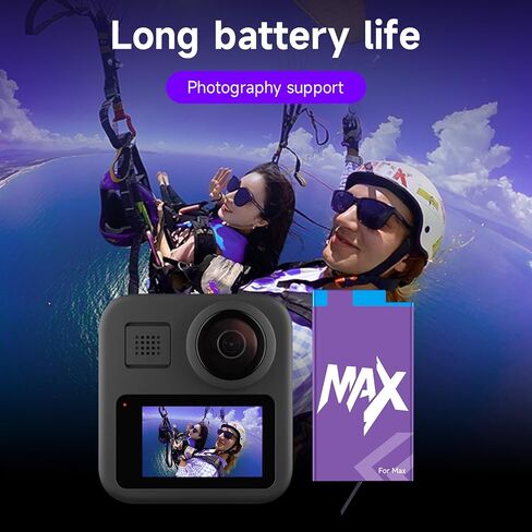 2 Pack 1860mAh Battery Replacement for Gopro Max, for Gopro Max 360 ACDBD-001 ACBAT-001 Sport Camera Accessories in Saudi Arabia