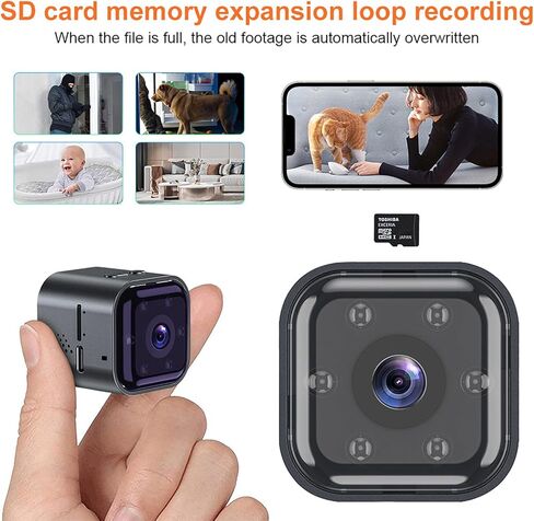Guardhouse Security Camera - 1080P HD Mini Camera with Wide-Angle Lens, Motion Alerts & Night Vision. App Remote View, Rechargeable, Easy Setup for Home/Office (32, GB) in Saudi Arabia