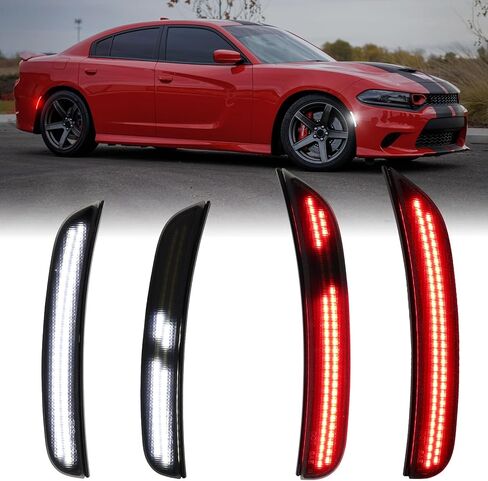 مصابيح العلامة الجانبية الديناميكية والأحمر LED ل Dodge Charger 2015-2024 in Kuwait