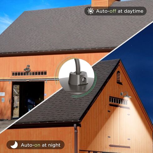 50W LED Gooseneck Barn Light 10 Inch Outdoor Farmhouse Wall Light with Dusk to Dawn Photocell Pole/Wall Mounted Area Light for Barn Garage Yard Warehouse 120VAC 4000K 5000LM UL Listed IP65 Dark Bronze in Kuwait
