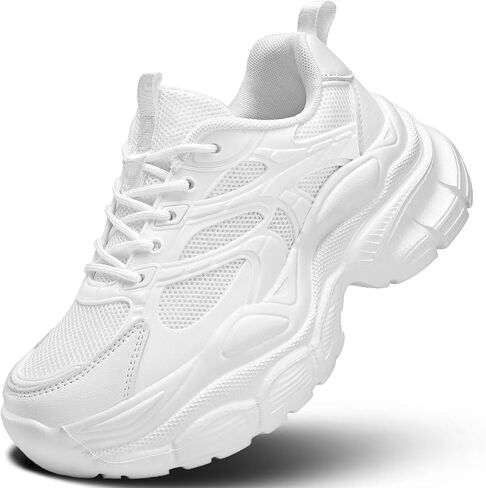 Women's Road Running Shoes Non Slip Ladies Walking Fashion Athletic Chunky Sneakers Work Gym Lightweight Mesh Soft Sole in Kuwait