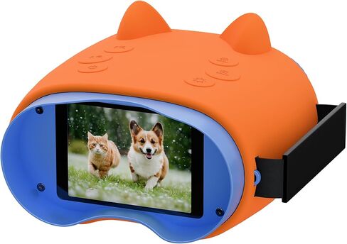 مناظير للأطفال مع شاشة LCD مقاس 2 بوصة ورؤية ليلية، مناظير أطفال حقيقية مقاس 10x25 للاستكشاف في الهواء الطلق، والتقاط الصور وتسجيل الفيديو، وإضاءة LED بخمسة مستويات، هدية ألعاب تعليمية مثالية للأولاد والبنات in Kuwait