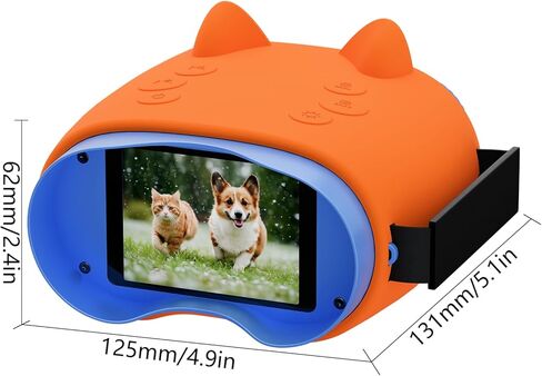 مناظير للأطفال مع شاشة LCD مقاس 2 بوصة ورؤية ليلية، مناظير أطفال حقيقية مقاس 10x25 للاستكشاف في الهواء الطلق، والتقاط الصور وتسجيل الفيديو، وإضاءة LED بخمسة مستويات، هدية ألعاب تعليمية مثالية للأولاد والبنات in Kuwait
