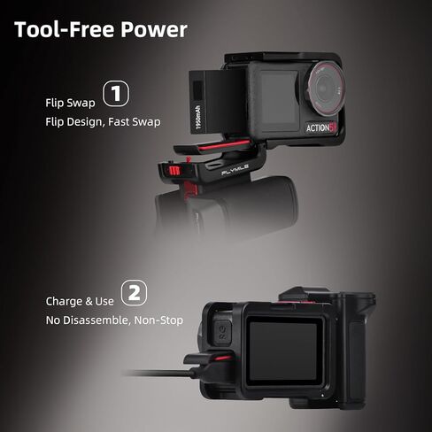 Grip Kit for DJI Action 5 Pro 4 3 (with Cage), Handle Holder Bundle Expansion Mount with Shutter Button, Quick Release Adapter, Cold Shoe for DJI Osmo Action 5 Pro 4 3 Accessories in Saudi Arabia