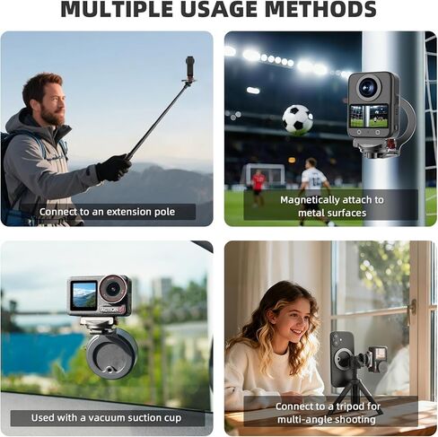 قاعدة حامل مغناطيسية BRDRC Osmo 360، محول سريع الإصدار من سبائك الألومنيوم 360 درجة قابل للتعديل لملحقات DJI Osmo Action 5 Pro/4/3، لحامل سطح المكتب حامل الهاتف MagSafe مع فتحة لولبية 1/4 بوصة in Saudi Arabia