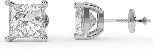 2.00 Carat Lab Grown Diamond Round Stud Earrings for Women 14k White Gold I-J Color VS1-VS2 Clarity 3-Prong Martini Setting Push Back Closure in Saudi Arabia