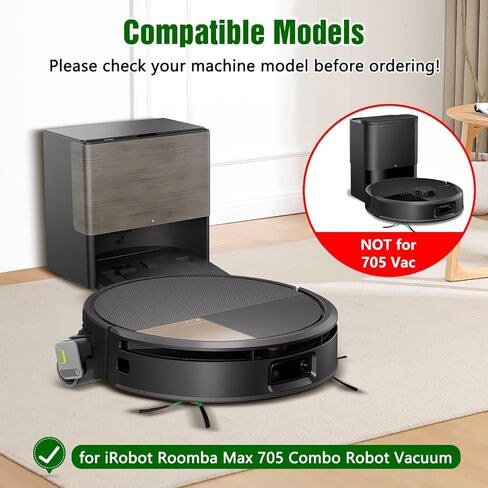فلتر HEPA بديل كومبو 705 متوافق مع مجموعة ملحقات المكنسة الكهربائية iRobot Roomba Max 705 Combo Robot، 8 عبوات (ليست لـ 705 Vac) in Saudi Arabia
