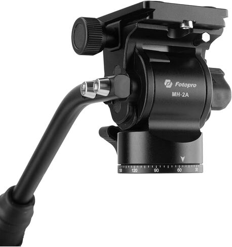 Fotopro Video Fluid Head Pan Tilt Head with Quick Release Plate and Adjustable Handle Max Load 6.61lbs 3kg for Compact Camcorders DSLR Camera Black in Saudi Arabia