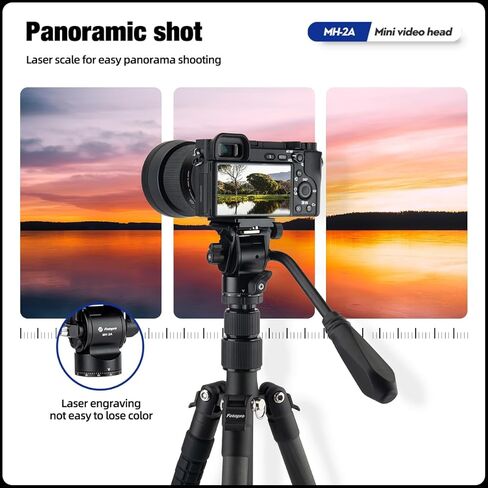 Fotopro Video Fluid Head Pan Tilt Head with Quick Release Plate and Adjustable Handle Max Load 6.61lbs 3kg for Compact Camcorders DSLR Camera Black in Saudi Arabia