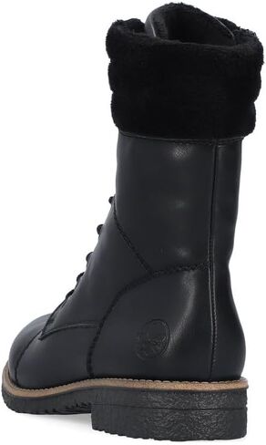 Rieker 73570-00 Women's Warm Linned Lace Up Zip Boots Trainers (Black, US 8.5) in Saudi Arabia