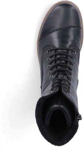 Rieker 73570-00 Women's Warm Linned Lace Up Zip Boots Trainers (Black, US 8.5) in Saudi Arabia