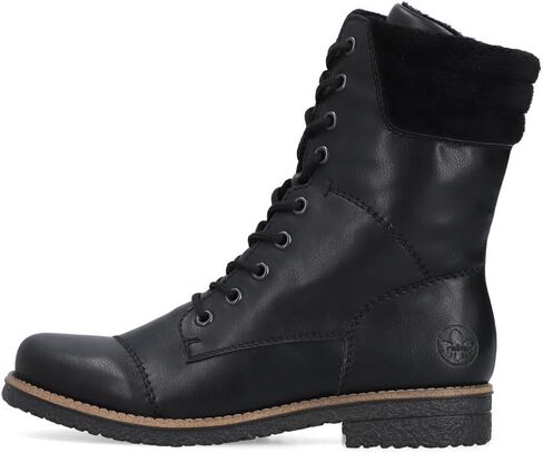 Rieker 73570-00 Women's Warm Linned Lace Up Zip Boots Trainers (Black, US 8.5) in Saudi Arabia
