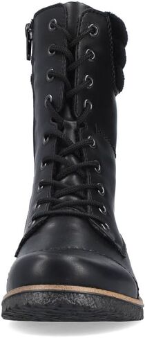 Rieker 73570-00 Women's Warm Linned Lace Up Zip Boots Trainers (Black, US 8.5) in Saudi Arabia