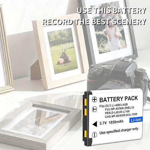 2-Pack EN-EL10 KLIC-7006 Replacement Battery(1400mAh) and Slim USB Rapid Charger Compatible with Nikon Coolpix S60, S80, S200, S210, S220, S230, S500, S510, S520, S570, S600, S700, S3000, S4000, S5100 in Kuwait