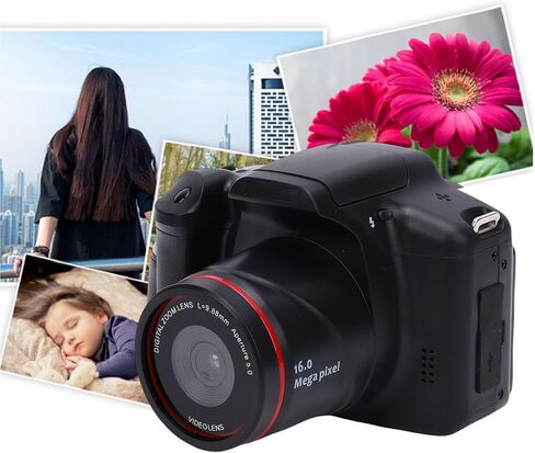 كاميرا Gugxiom DSLR، كاميرا رقمية عالية الدقة 2.4 بوصة 16 ميجابكسل 1080 بيكسل عالية الدقة مع تكبير تلقائي 16x ووضع الجمال، للتصوير الفوتوغرافي لمدونات الفيديو أثناء السفر in Kuwait