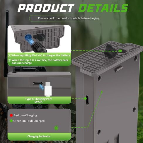 7000mAh Lipo Lithium Battery Trail & Game Camera Rechargeable Battery Compatible with Tactacam Pack Reveal Hunting Camera X, X Pro, Pro 3.0, X Gen 2.0, X Gen 3.0, XB, SK Tactacam Reveal - 7.4V 51.8WH in Saudi Arabia