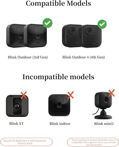 2 Pack 360° Rotation Flexible Gooseneck Mount for Blink Outdoor 4/3rd Gen, Universal 1/4" Screw, No-Drill Tool-Free (Black) in Kuwait