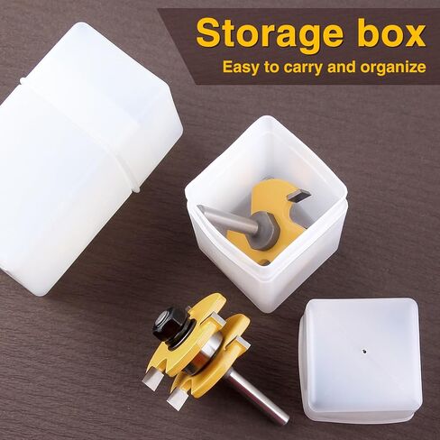 2Pcs Tongue and Groove Set 1/4" Shank 2pcs Router Bits 3 Teeth Adjustable T Shape Wood Milling Cutter in Saudi Arabia