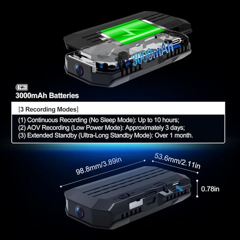 Smallest 4G LTE Cellular Wireless Camera,SIM Inserted,4K HD with Video Recording Live Feed,3000mAh Larger Battery Capacity,No WiFi Camera with 160° Wide-Angle View,Night Vision,Motion Detection in Kuwait