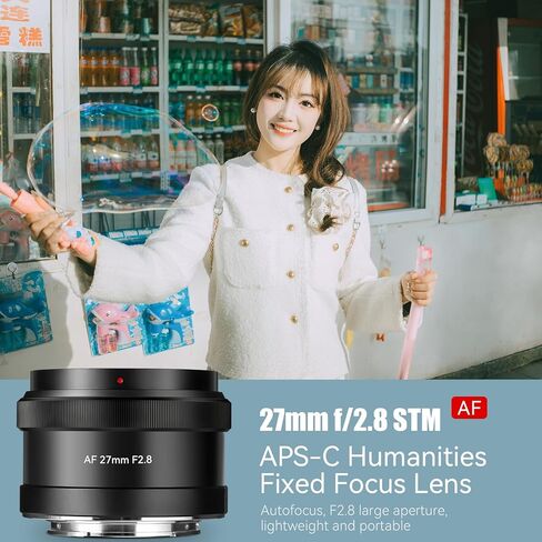7artisans 27 مم F2.8 AF APS-C E Mount Lens، فتحة كبيرة، رؤية زاوية 55.6 درجة، تركيز ثابت، إلغاء النقر، متوافقة مع الكاميرا NEX-5N NEX-7 A6400 A6300 A6500 A6600 A7R A7RIII A7RIV A7IV A7SIII A7c A9.ect in Kuwait