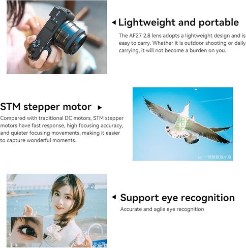 7artisans 27 مم F2.8 AF APS-C E Mount Lens، فتحة كبيرة، رؤية زاوية 55.6 درجة، تركيز ثابت، إلغاء النقر، متوافقة مع الكاميرا NEX-5N NEX-7 A6400 A6300 A6500 A6600 A7R A7RIII A7RIV A7IV A7SIII A7c A9.ect in Kuwait