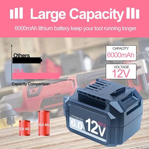 استبدال DTK 12V لبطارية SKIL 12V PWRCore 12V 6.0Ah بطارية ليثيوم 2 حزم in Kuwait