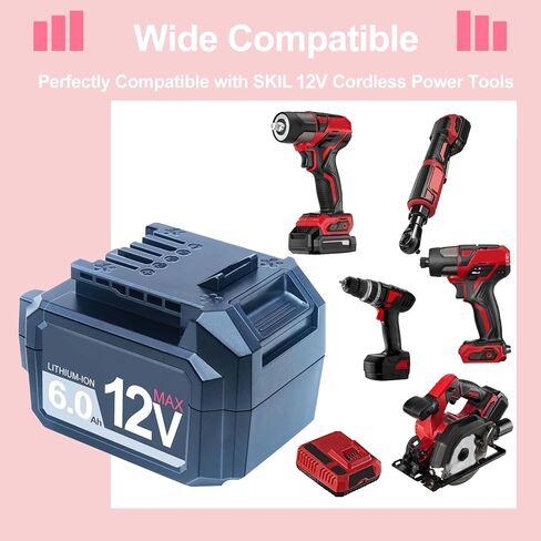 استبدال DTK 12V لبطارية SKIL 12V PWRCore 12V 6.0Ah بطارية ليثيوم 2 حزم in Kuwait
