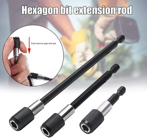 3PCS Magnetic Hex Shank Bit Extension Set Quick Release Screwdriver Bit Holder Electric Adapter for Power Tool Accessories in Saudi Arabia