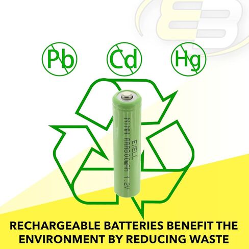 Exell 1.2V NIMH AAA 800mAh Rechargeable Button Top Battery use with Radio Controlled Devices, Data Meters, Two Way radios, Radio receivers, Cameras, camcorders, Data Loggers, Portable Monitors in Saudi Arabia