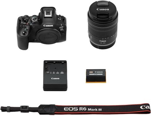 كاميرا Canon EOS R6 Mark III بدون مرآة مع عدسة STM مقاس 24-105 مم f/4-7.1 | كاميرا RF كاملة الإطار مع تركيز بؤري تلقائي متقدم وفيديو بدقة 4K | للسفر والمناسبات والمبدعين (7084C018) + بطارية LP-E6P + حقيبة 200ES in Saudi Arabia