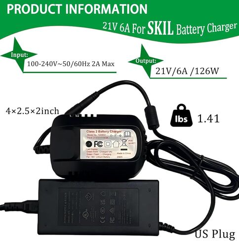 شاحن بطارية Skil 20 فولت SC535801 QC536001 CB5196B-11 للشحن BY519601 BY519603 BY519701 BY519702 BY519703 BY5100B-00 … in Saudi Arabia