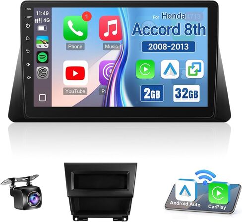 راديو سيارات Leadfan للسيارة لـ Honda Accord 7th 2003 2004 2005 2006 2007 ترقية ستيريو مع Carplay Android Auto ، 10.1 '' شاشة تعمل باللمس في GPS Navigation WiFi Bluetooth SWC camera in Kuwait