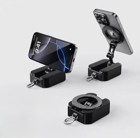 Vortex PMS001 Portable Foldable Magnetic Phone Stand Holder - Adjustable Travel Kickstand with Ring Grip for iPhone 12-16 Series, Plastic Desktop Grip for Video Calls & Navigation(2 pcs Package) in Saudi Arabia