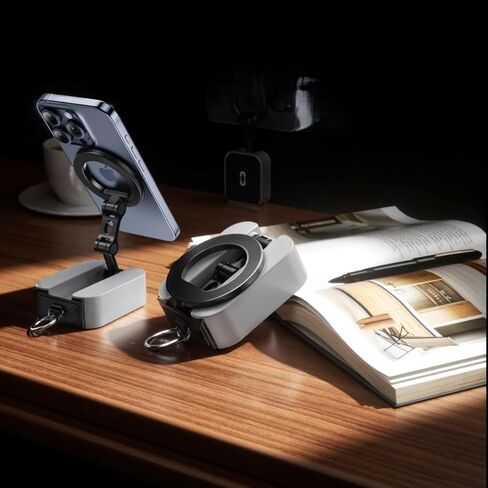 Vortex PMS001 Portable Foldable Magnetic Phone Stand Holder - Adjustable Travel Kickstand with Ring Grip for iPhone 12-16 Series, Plastic Desktop Grip for Video Calls & Navigation(2 pcs Package) in Saudi Arabia